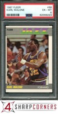 1987 FLEER #68 KARL MALONE JAZZ HOF PSA 6