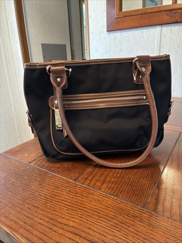 CHAPS by Ralph Lauren Schultertasche Handtasche schwarz/braun sehr guter Zustand - Bild 1 von 12