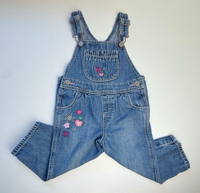 Oshkosh Denim Overalls w/ Snowflake & Hearts 18 Months
