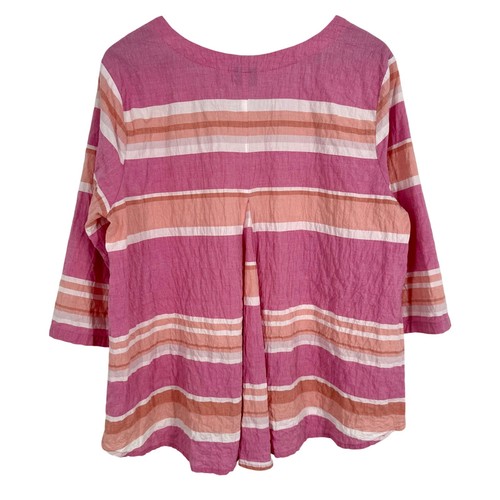 Camicia blusa tropicale Habitat media donna rosa arancione top spiaggia indossabile arte - Foto 6 di 6