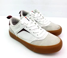 Airwalk Boys Size 4Y White Suede Canvas Gum Bottom Low Skate Sneaker Shoes