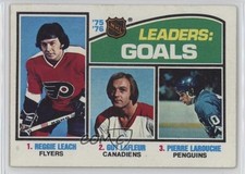 1976-77 Topps League Leaders Reggie Leach Guy Lafleur Pierre Larouche #1 HOF sq1