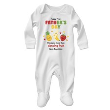 Body neonato manica lunga personalizzato 1° festa del papà danza frutta