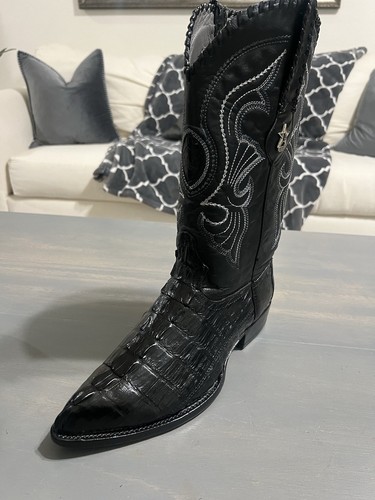 Exotic Los Altos Genuine Crocodile Caiman Alligator Cowboy Boots Men’s 10 EE - Picture 2 of 22