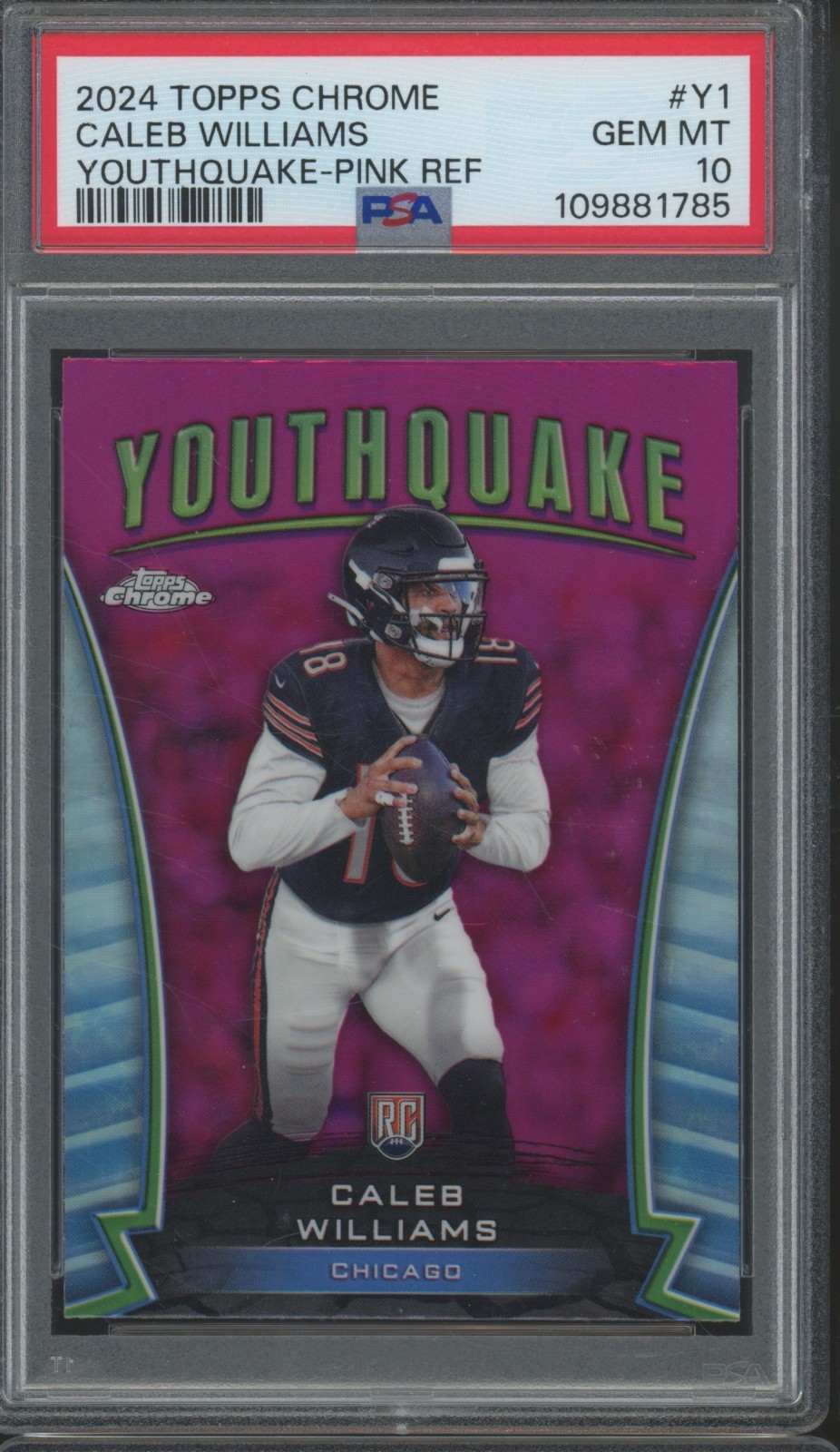 Caleb Williams Topps Chrome Youthquake #Y1 Pink Refractor