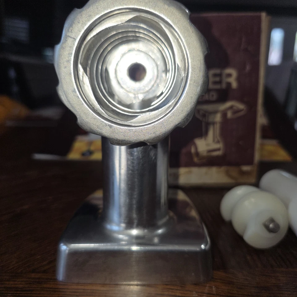 Cabezal de molinillo de alimentos Oster vintage modelo 945-08H kit de accesorios de acero inoxidable Foto 2 de 4