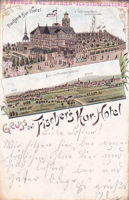 Litho Wolfenbüttel, 1898, Gruß aus Fischers Kur-Hotel am Lechlumer Holze