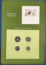 Ecuador 1976-1985 Coin Sets of All Nations Issue:  10 Centavos to 1 Sucre - Info