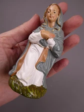 Vintage Holy Mary Nativity Paper Mache Chalkware Figure Japan 4 inch