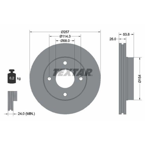 Textar 92253103 Bremsscheibe Vorderachse FüR Nissan-image
