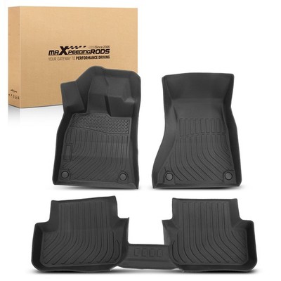 Black All-Weather Floor Mats for Audi A4/S4/A4 Quattro 2009-2016 TPE Rubber
