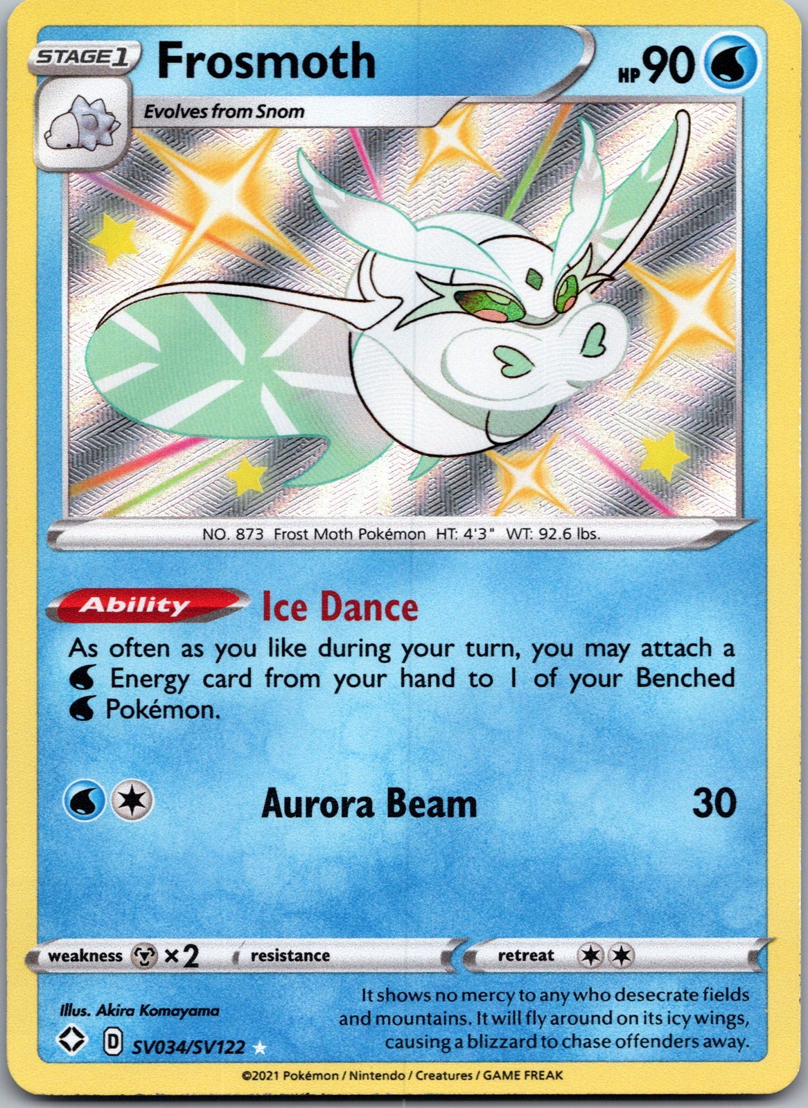 Frosmoth Shiny Holo Rare Shining Fates: Shiny Vault SV034/SV122 NM