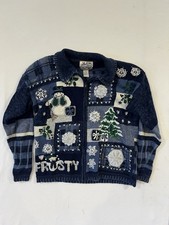 Vintage Heirloom Collectibles Frosty Snowman Christmas Sweater Womens M Blue