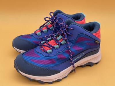 Size 1M Merrell Kids Moab Speed Mid Waterproof  Kids Girls Hiking Shoes