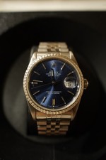 Rolex Datejust 16220 36mm Stainless Steel Sunburst Blue Dial Automatic Date