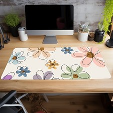 40 90cm Extra Large Summer Floral Mouse Pad  Desk Mat - Non-Slip Rubber Base, W