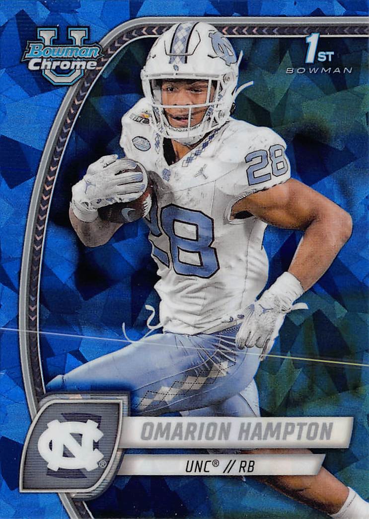 2024 Bowman University Chrome Sapphire Edition #198 Omarion Hampton