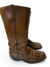 Vintage 70's Frye USA Campus Leather Tall Black Label 2278 Moto Boots 9.5 D