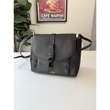 Kate Spade New York Black Pebbled Goat Leather Crossbody Bag Gold Hardware