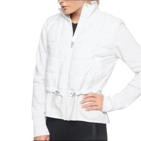 Athleta Size S Fjord Hybrid Primaloft White Jacket Puffer Zip-Up Coat - Image 2 of 4