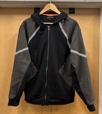 Linus Tech Tips Hoodie Mens Large Black Gray Full Zip Reflective YKK LTT