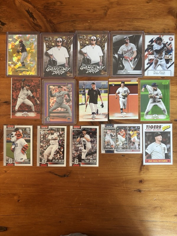 Detroit Tigers Baseball Card Lot (15) Jace Jung 1/10, Madden /250, RC’s