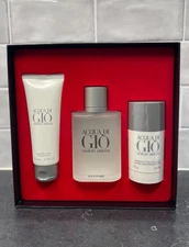 VTG 2016 Giorgio Armani Acqua Di Gio Mens Cologne 3pc Gift Set NIB 3.4oz 100ml