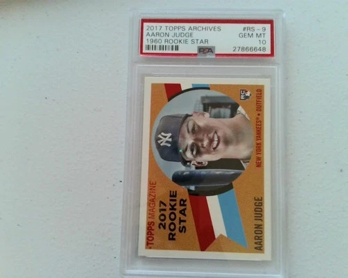 2017 Topps Archives #RS9 AARON Judge Rookie Card PSA 10 1960 Rookie Star Gem- Mt