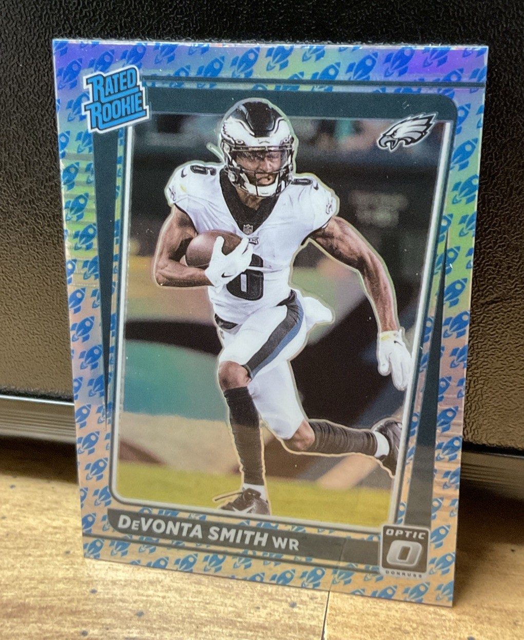 DeVONTA SMITH 2021 PANINI OPTIC RATED ROOKIE ROCKET EMOJI #205 - EAGLES