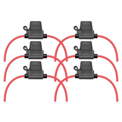 Waterproof Inline Fuse Holder 6 Pack for Standard ATO ATC Medium Blade Car Fuse,