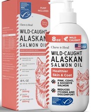 Pure Wild Alaskan Salmon Oil for Dogs - 8 oz. Pump Cap - Toxin Free Dog Fish ...