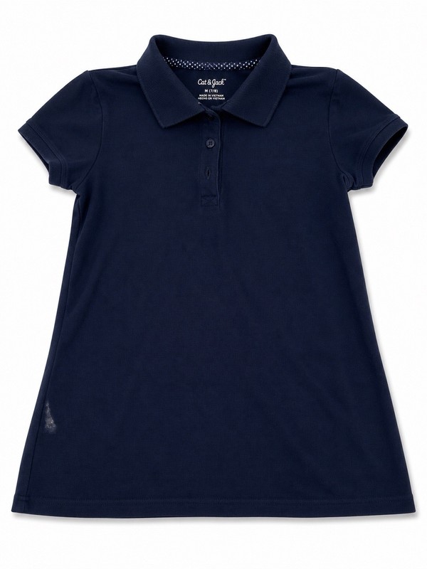 Girls Cat & Jack Navy Blue School Uniform Polo Shirt Size 10/12