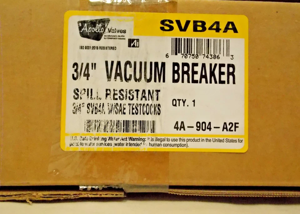 Apollo 4A904A2F SVB4A Spill Resistant 3/4 " Vacuum Breaker - Image 2 of 2