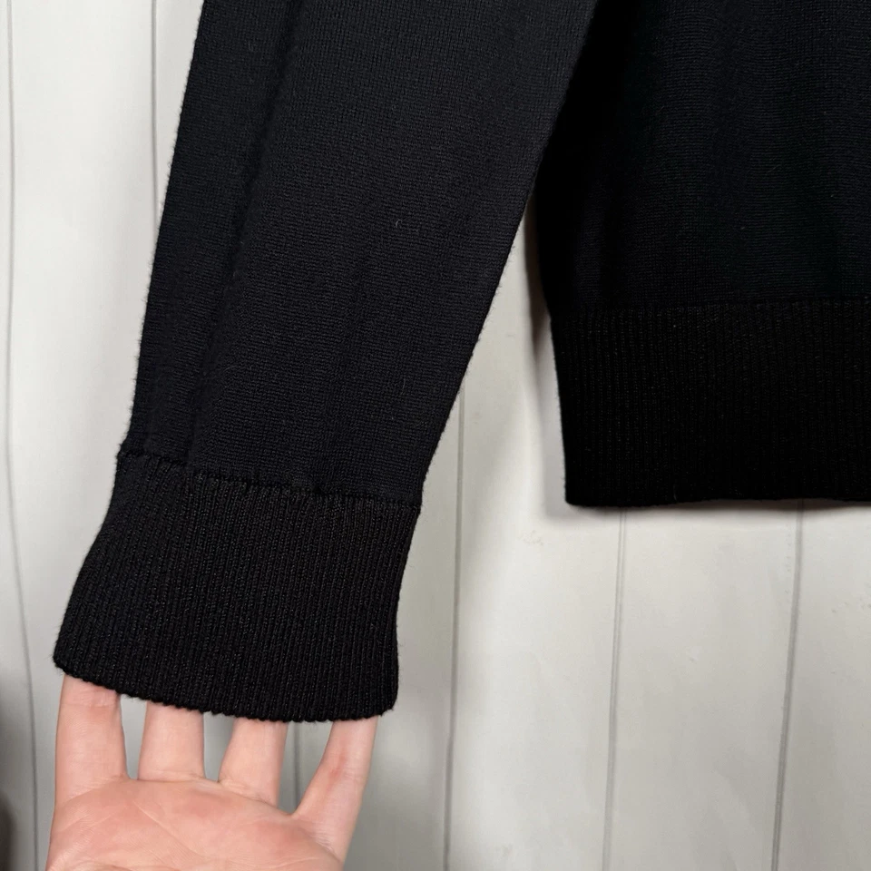 Suéter De Colección Perry Ellis Negro Seda Mezcla Cachemira Minimalista Lujo Pullover XL Foto 2 de 4
