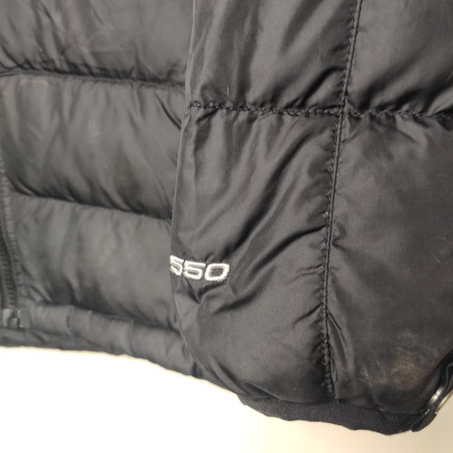 The North Face 550 Down Black Puffer Coat Size Small 7/8 Black Zip Up - Picture 4 of 10