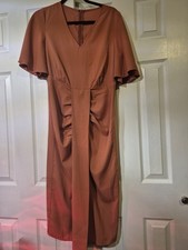 Shein NWOT Rust Ruched Maxi Dress Med