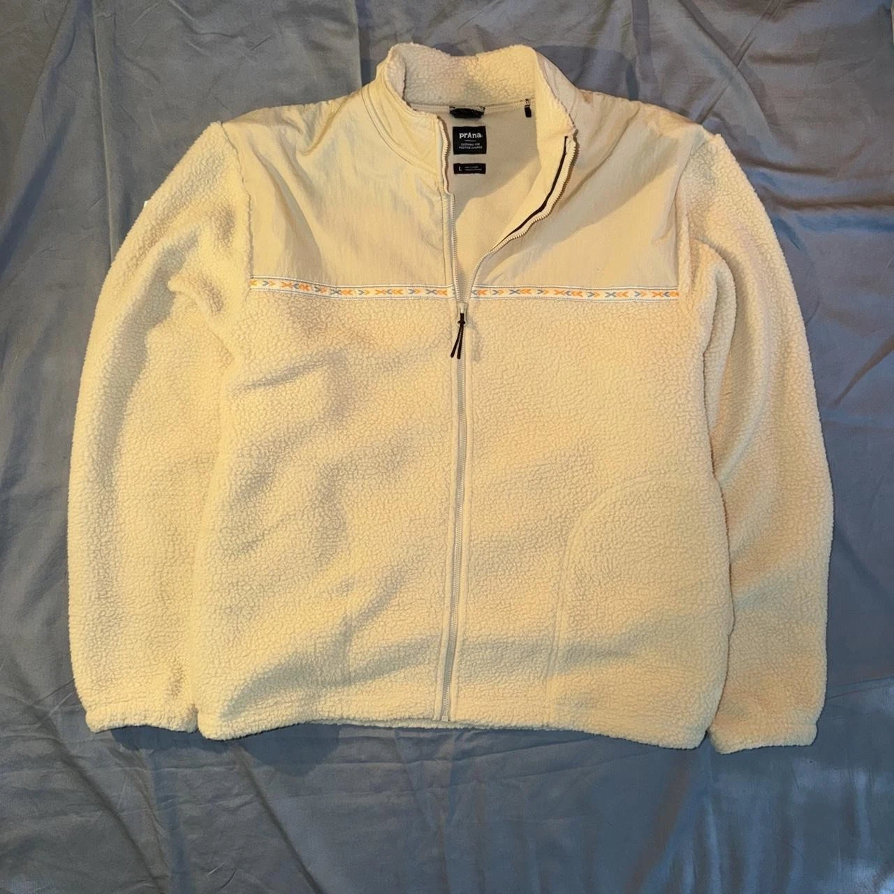 prAna Hurricane Sherpa Fleece Jacket Cream Tan Unisex Large - product detail image 1