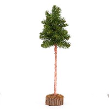 Set of 2 Artificial Pine Christmas 20" Trees with Moss Base