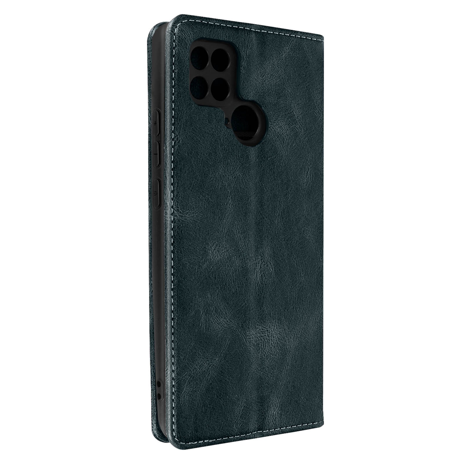 Housse portefeuille pour Xiaomi Poco C40 en simili cuir marron avec fentes pour cartes