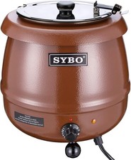 SYBO SB-6000-1G Commercial Grade Soup Warmer Kettle Hinged Lid Detachable 10.5qt