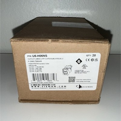 Siemon Cat 6 RJ-45 Jack Blue U6-H06NS Network Connector - Unopened Box with 20