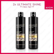 2x AVON ADVANCE TECHNIQUES ULTIMATE SHINE SHAMPOOS **XL SIZE** 400ml 14.99 per litre