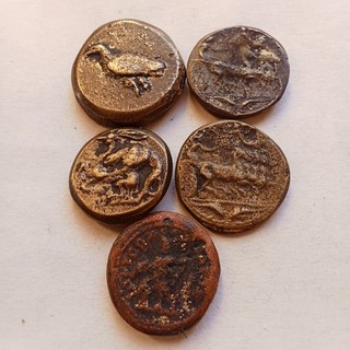 Ancient Roman Greek drachms tetradrachms bronze Silver Coin Lot Of 5 coins