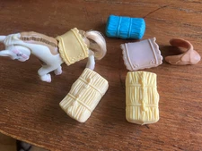 LPS Littlest Pet Shop Zoo Shy Shetlands 1993 Kenner Yellow Saddles  accessories