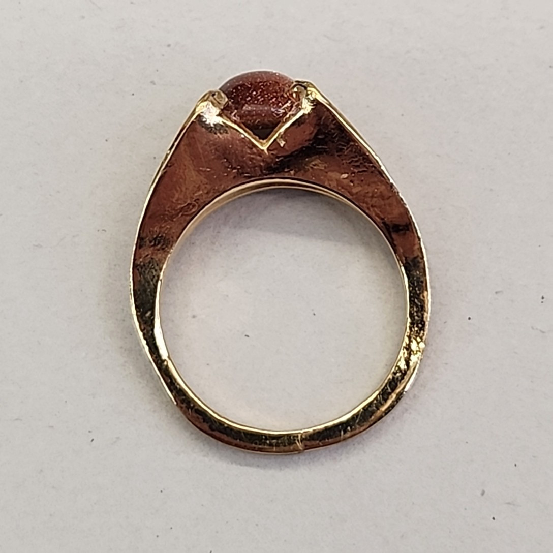 Goldstone Ring Gold Filled Split Shank Small 4.5 … - image 6