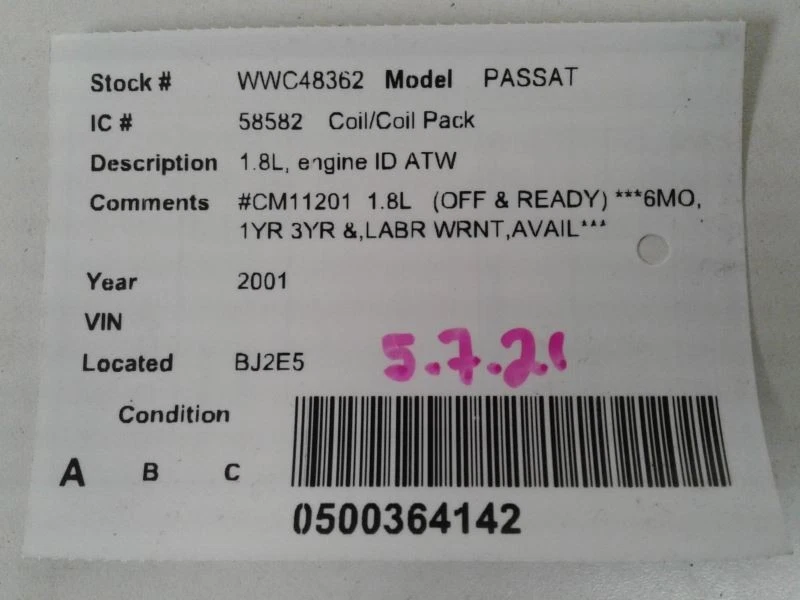 Bobina/ignitor 8 cilindros compatível com 00-04 AUDI A6 1400672 - Imagem 3 de 3
