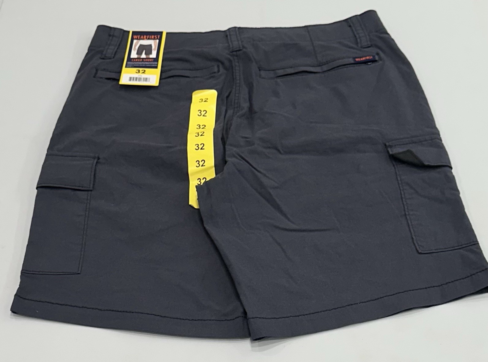 Wearfirst Men's Classic Fit Stretch Fabric Cargo Shorts, Blue, 32