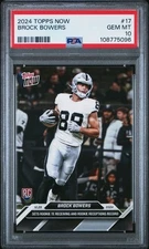 2024 Topps Now Brock Bowers #17 Rookie TE Receiving Record - PSA 10 Gem!