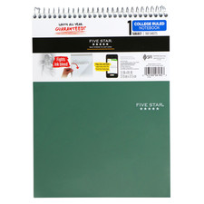 Five Star 1-Subject Spiral Top Bound Notepad: 8-1/2 in. x 11 in. Green