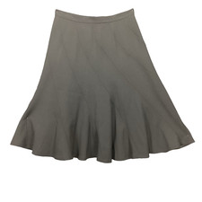 Vtg Talbots A-line Midi Skirt SZ 8 Fit Flare Wool Gore Panel Black Flowy Modest